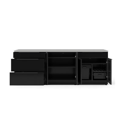 Ensemble de 3 armoires modulaires en aluminium pour l'extérieur l 96 po x P 23 po x H 36,5 po
