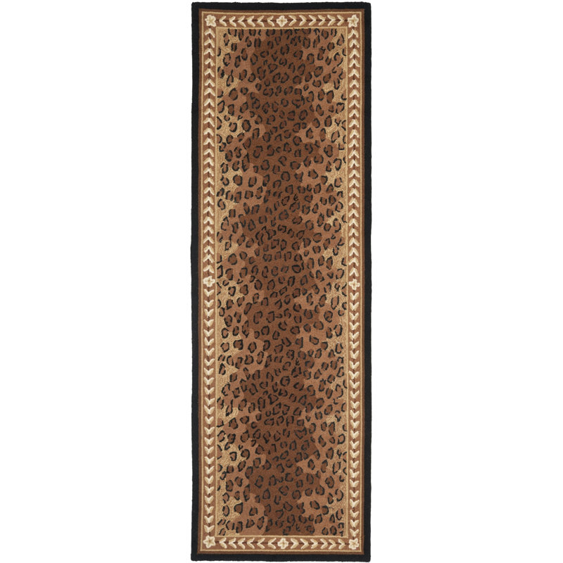 Tapis en laine crocheté à la main Altman, Tapis de couloir 2 pi 6 po x 12 pi