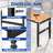 Adjustable Height Wood Workbench with Metal Frame and Power Outlets-807700455