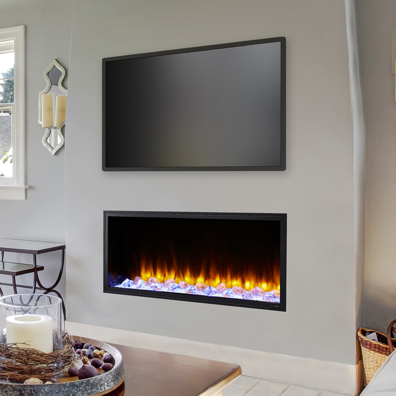 Simplifire Scion Linear Built-in Electric Fireplace, 23.8" H x 44.5" W x 7.6" D