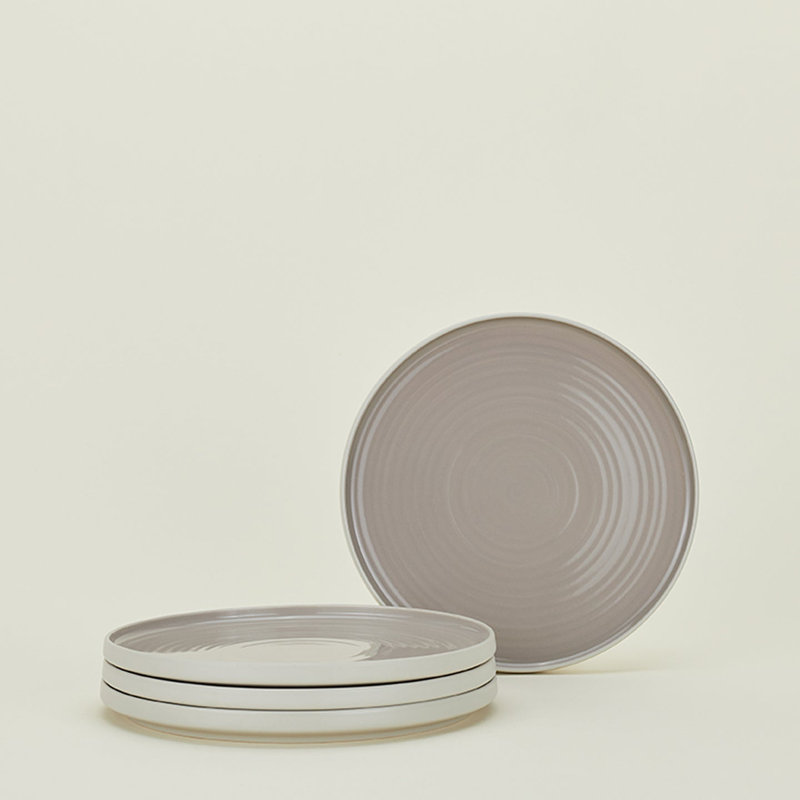 Essential Dinnerware 16 Piece Set, Light Gray