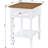 Country Oxford End Table With Built-In Charging Station, Dual Outlets, USB Ports, And Extended Power Cord