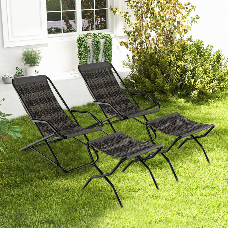 Thijmen Metal Outdoor Lounge Chair, No