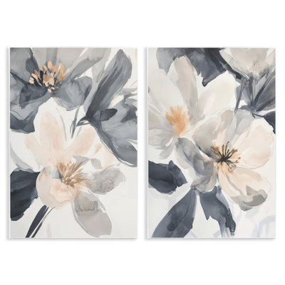 Ensemble de 2 plaques murales Magnolia Flower Frequences, design par Andrea Haase