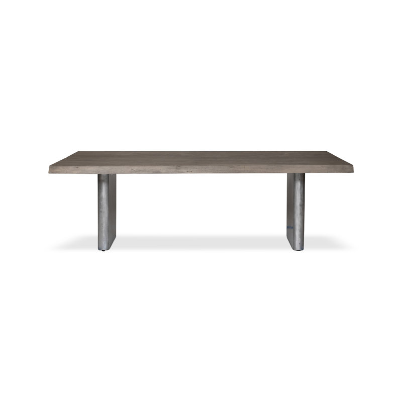 Colin Dining Table Cast Slab Base, Sandblasted Gray, 29.75"H x 92"L x 40"W