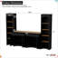 Meuble télé 70 po avec design, bibliothèque de style Mid-Century, tablettes réglables avec buffet rustique, noir pour buffet,-1079940369