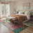 Modern Machine Washable Stripe / Mocha Indoor Area Rug With Non-Slip Backing-689802836