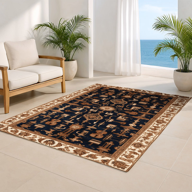 Tapis d'intérieur et d'extérieur brun français, Rectangulaire 2 pi x 3 pi