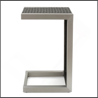 CAPE CORAL WICKER C-SHAPED TABLE For Outdoor Spaces, Weather-Resistant And Versatile Patio Side Table