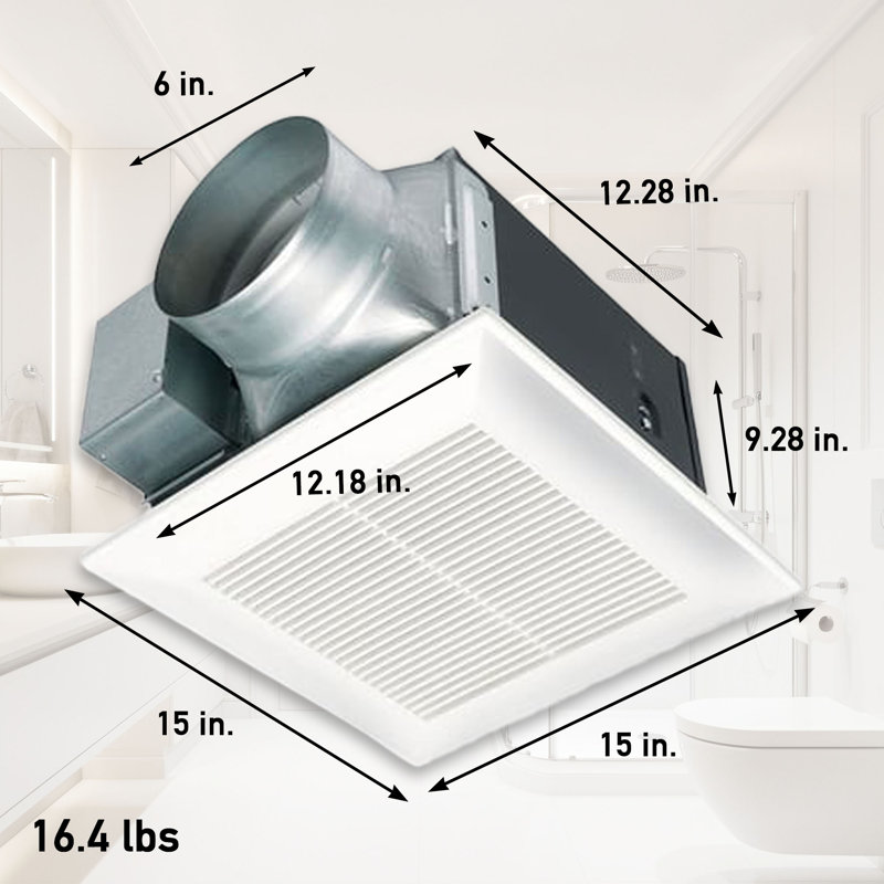 Panasonic WhisperCeiling Bathroom Exhaust Fan, 190 CFM, FV-20VQ3