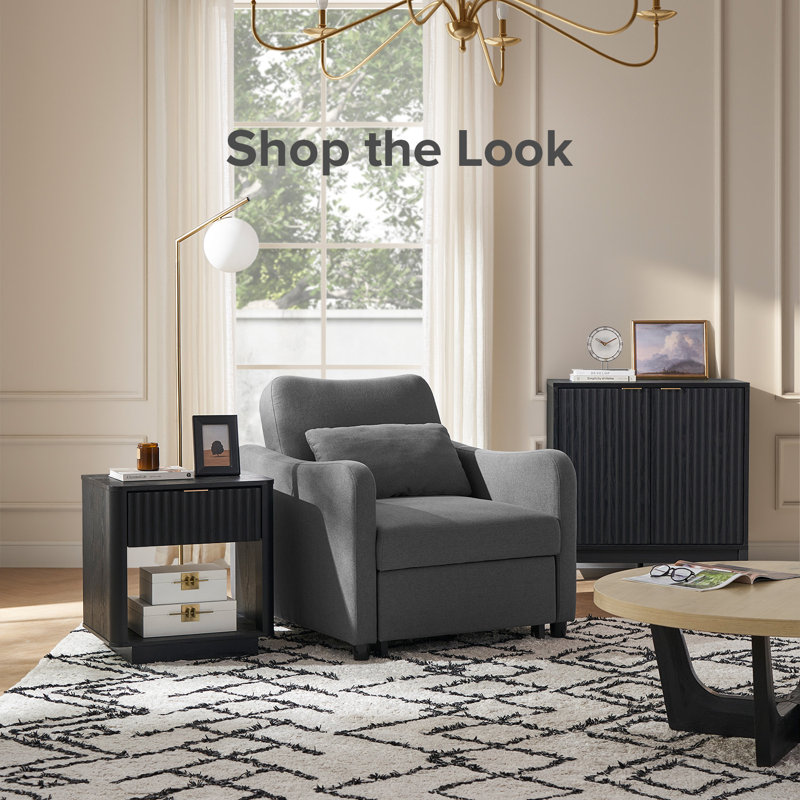 Lakari Upholstered Accent Chair, Dark Gray Polyurethane