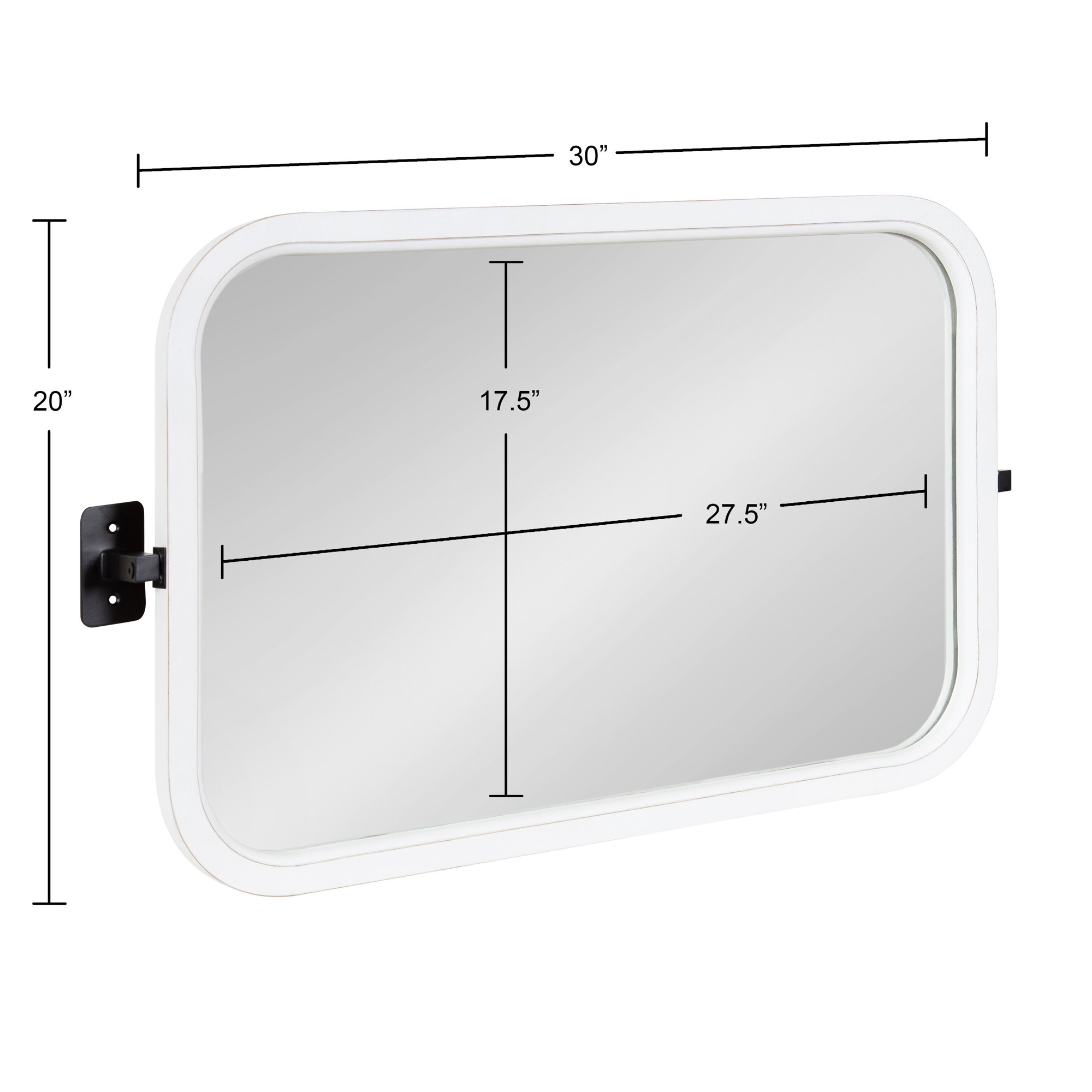 Collin Solid Wood Mirror, 20" x 30", White
