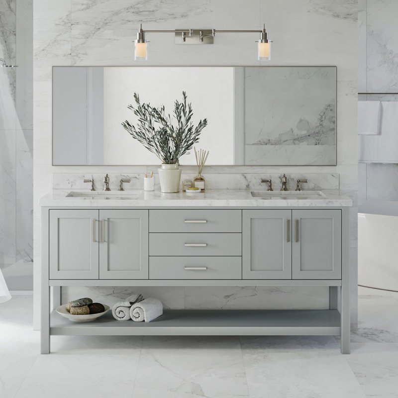 Magnolia Bath Vanity Rectangular Basin S073DCWRV, Rectangular, Gray