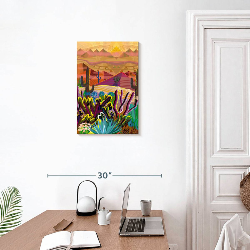 Alvord Vibrant Cactus Desert, 24" H x 16" W