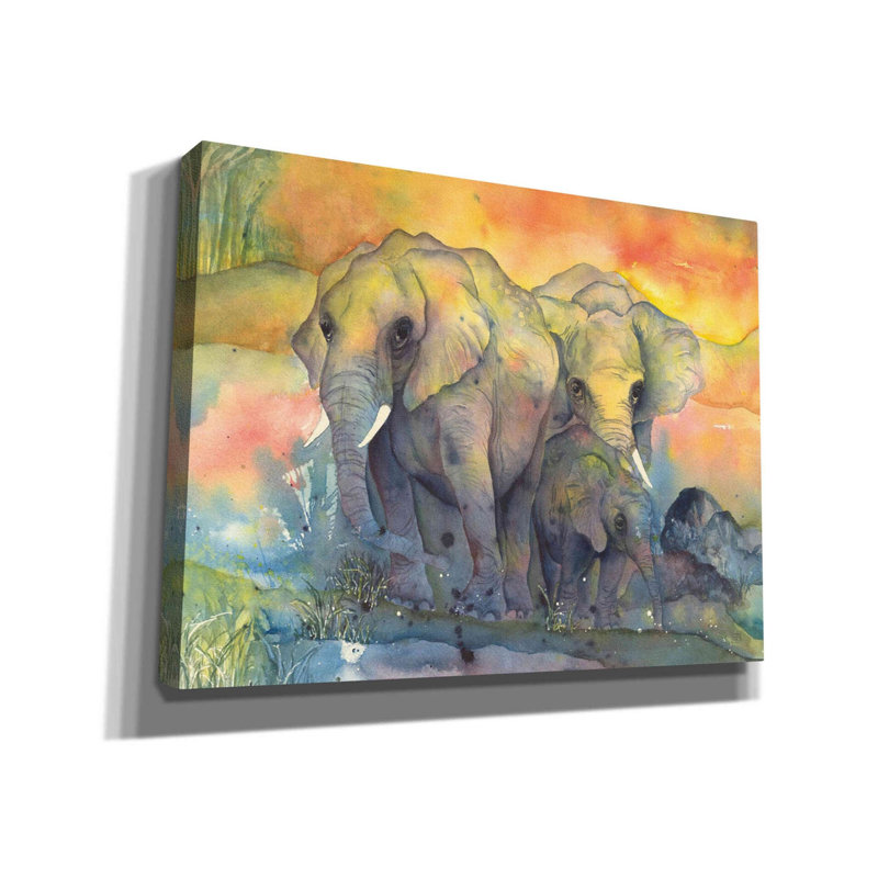 «Elephants Crop» par Chris Paschke, art mural sur toile, H 12 po x l 16 po x P 0,75 po