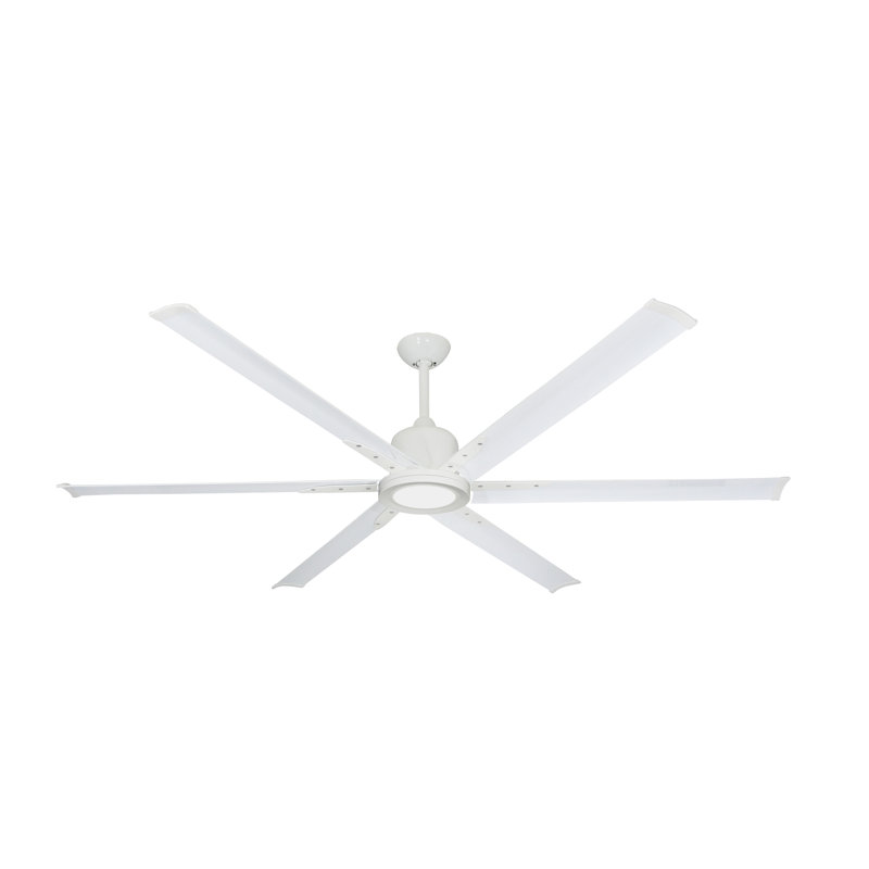 Kayeleigh II Ceiling Fan And LED Light With Remote Control, Pure White, 84" Wide