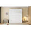 Lit blanc compact avec armoires inférieures - Maximise l'espace au sol, lit double confortable, idéal pour les appartements-818676536-818676537