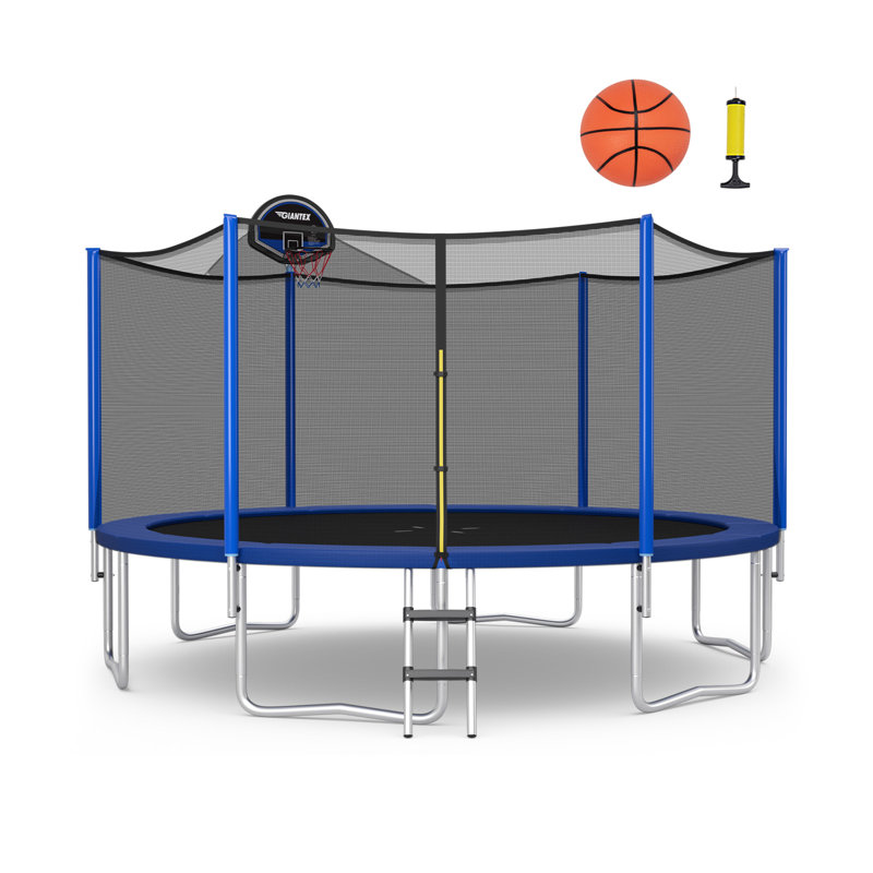 Topbuy Round Backyard Trampoline with Safety Net Enclosure