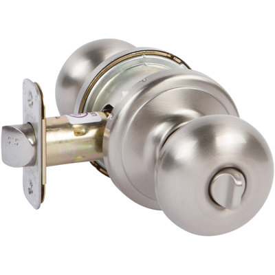 2.1875'' Diameter Privacy (Bed & Bath) Satin Nickel Round Knob