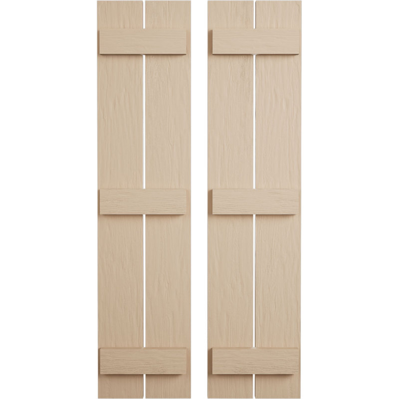Volets en faux bois rustique à deux planches espacées (par paire), H 90 po x l 11,5 po x P 1 po, 11"