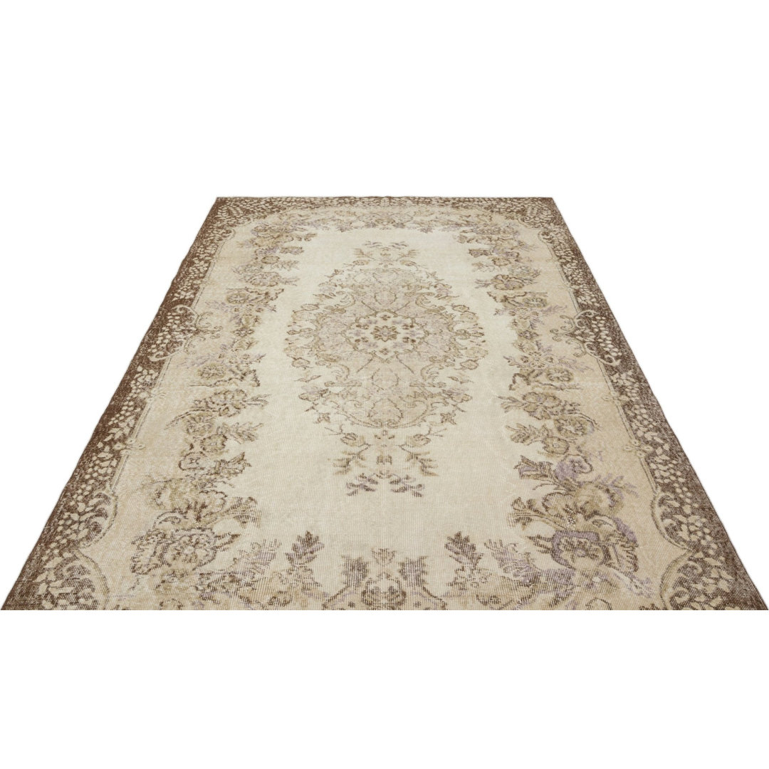 Atina Beige Vintage Wool Handmade Area Rug