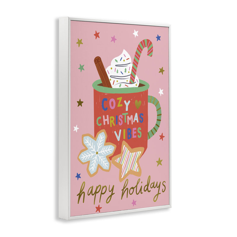 «Cozy Christmas Cocoa», estampe numérique de Lisa Barlow, H 24 po x l 16 po, Estampe numérique encadrée blanc bord de mer