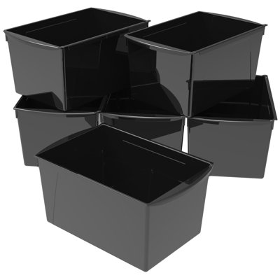 Corbeille à livres Storex, noir, ensemble de 6