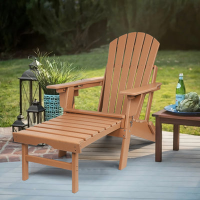 Azur Plastic Folding and Adjustable Adirondack Chair with Ottoman
