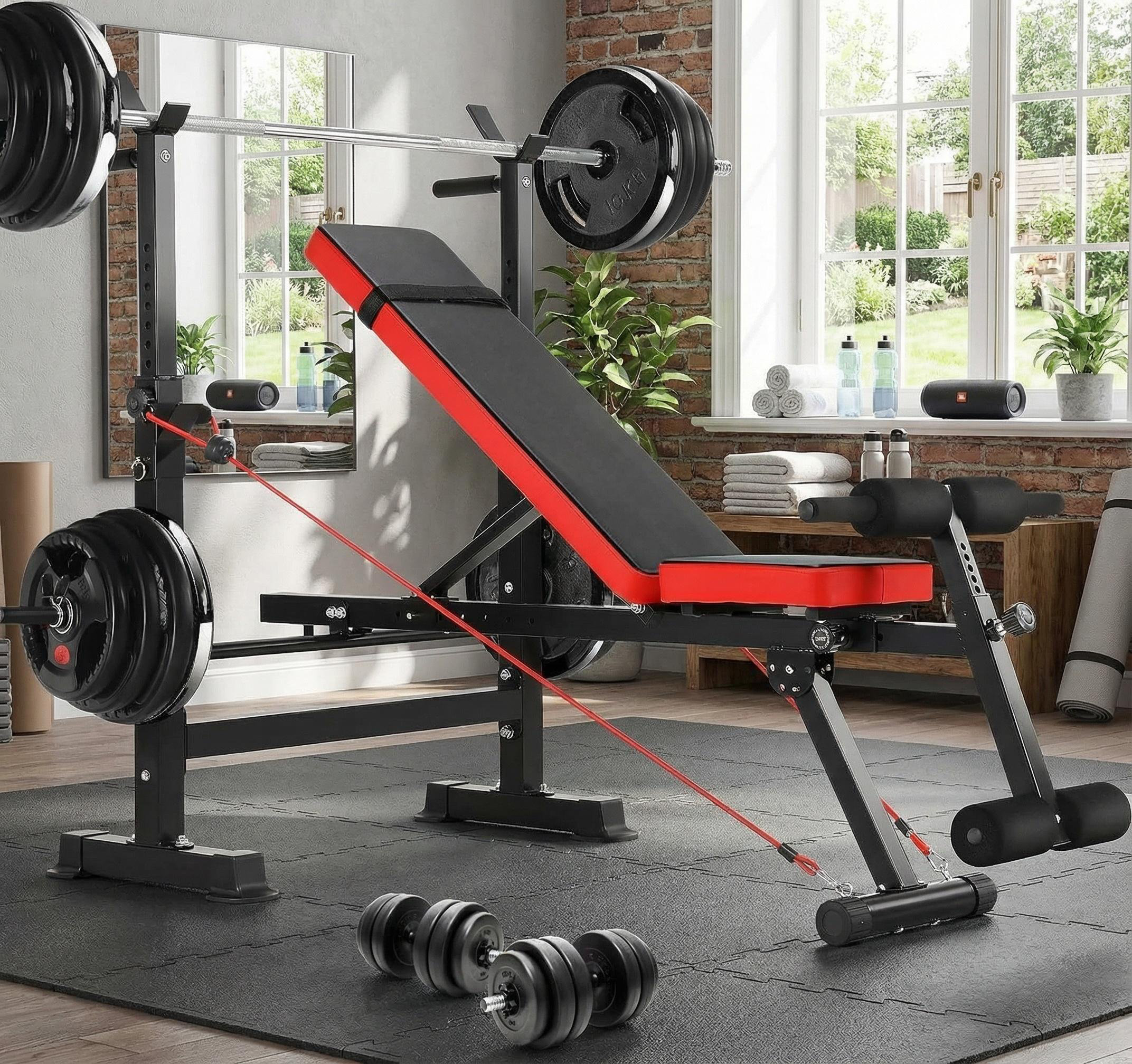 Himimi Upgraded Foldable Weight Bench With Storage Posts - 600 LBS ...