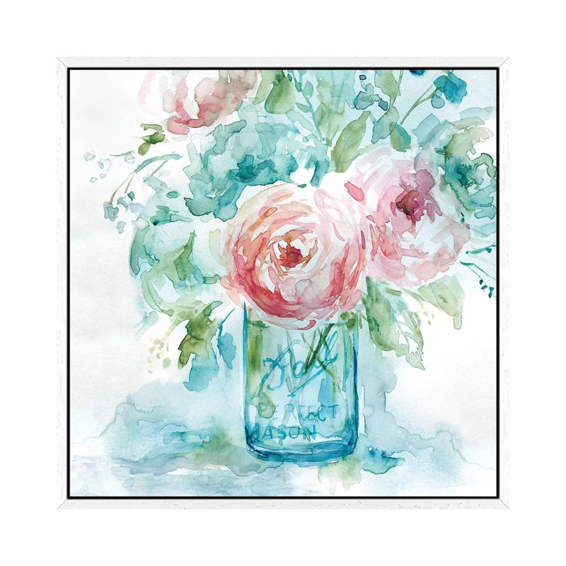 Sea & Glass II by Carol Robinson - Painting on Canvas, 66.04 cm H x 66.04 cm W, White Framed