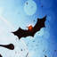 Art mural en toile d'Halloween à DEL avec lanternes et chauves-souris 23,5 po x 15,5 po