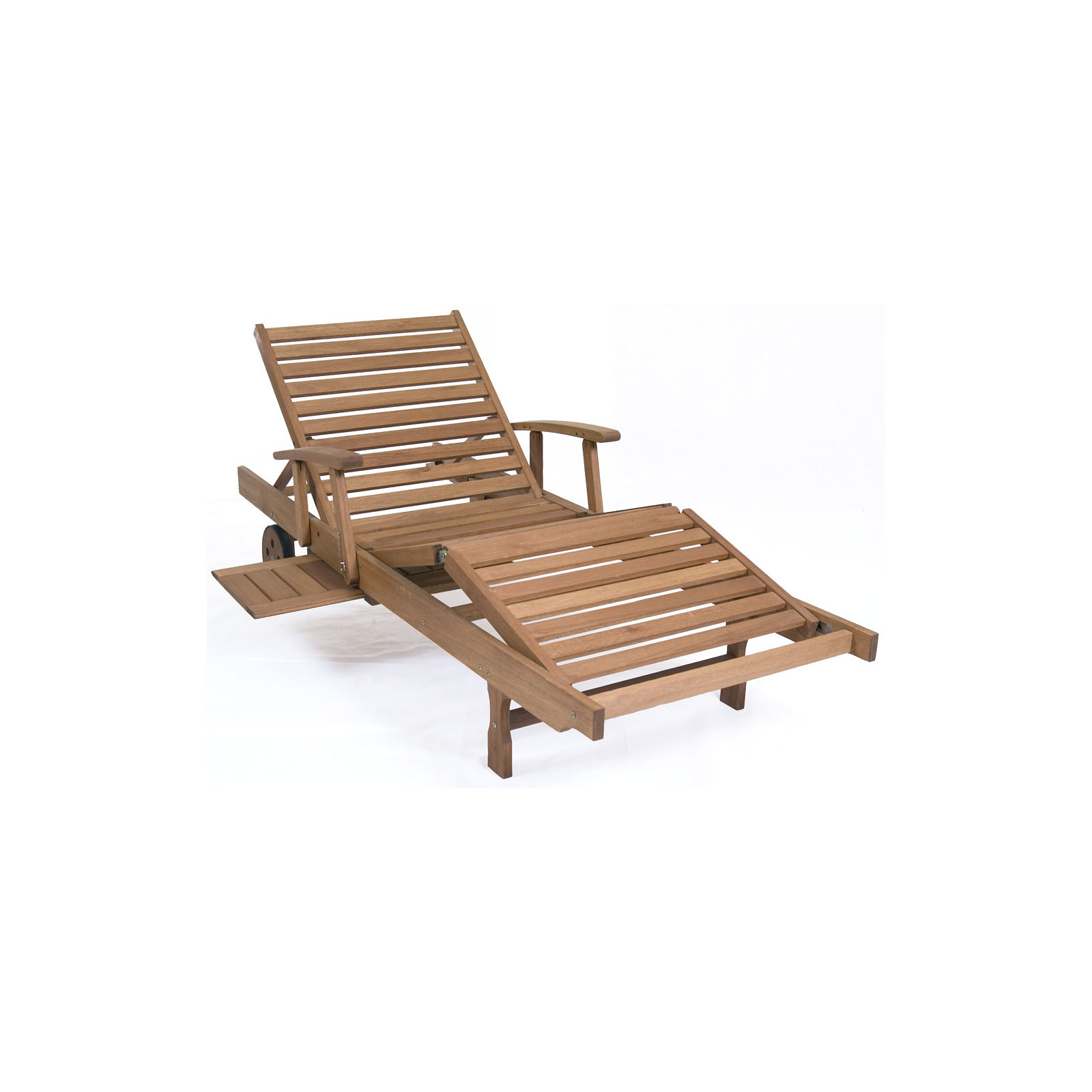Alyisa Outdoor Eucalyptus Chaise Lounge Set with Table