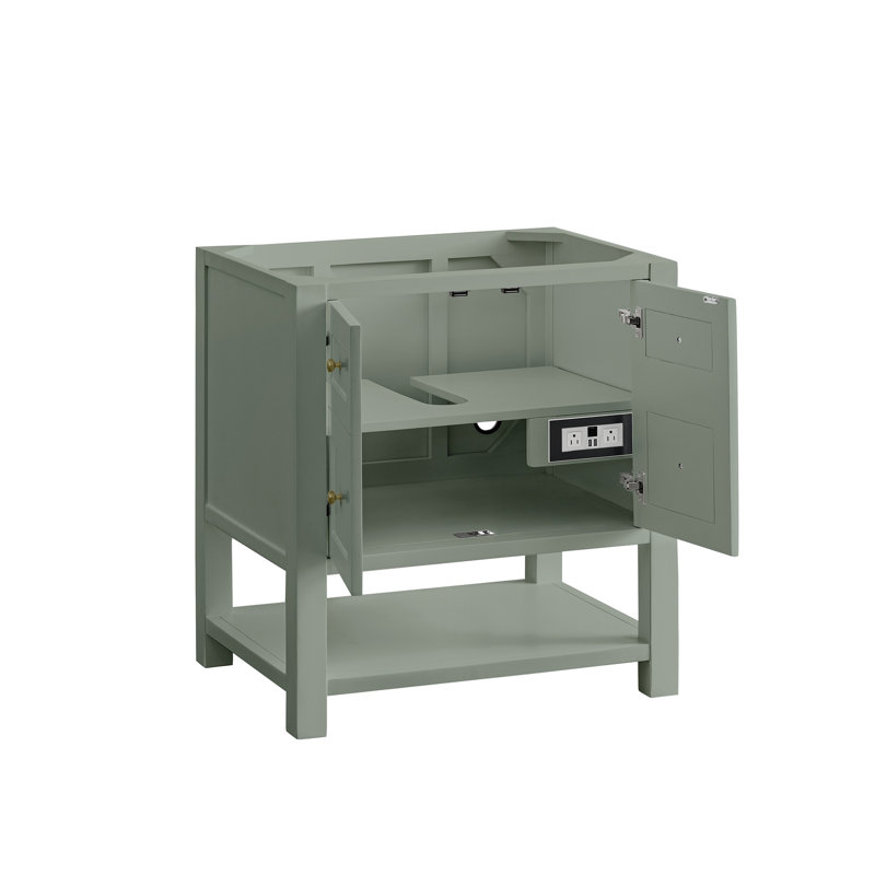 Breckenridge 30' W Single Bathroom Vanity Base, Smokey Celadon