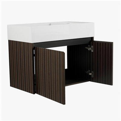 Armoire de salle de bain de 30 pouces avec lavabo, porte, installation suspendue, convient aux petites salles de bain