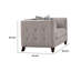 Fauteuil capitonné large brun clair Arreona-118943301