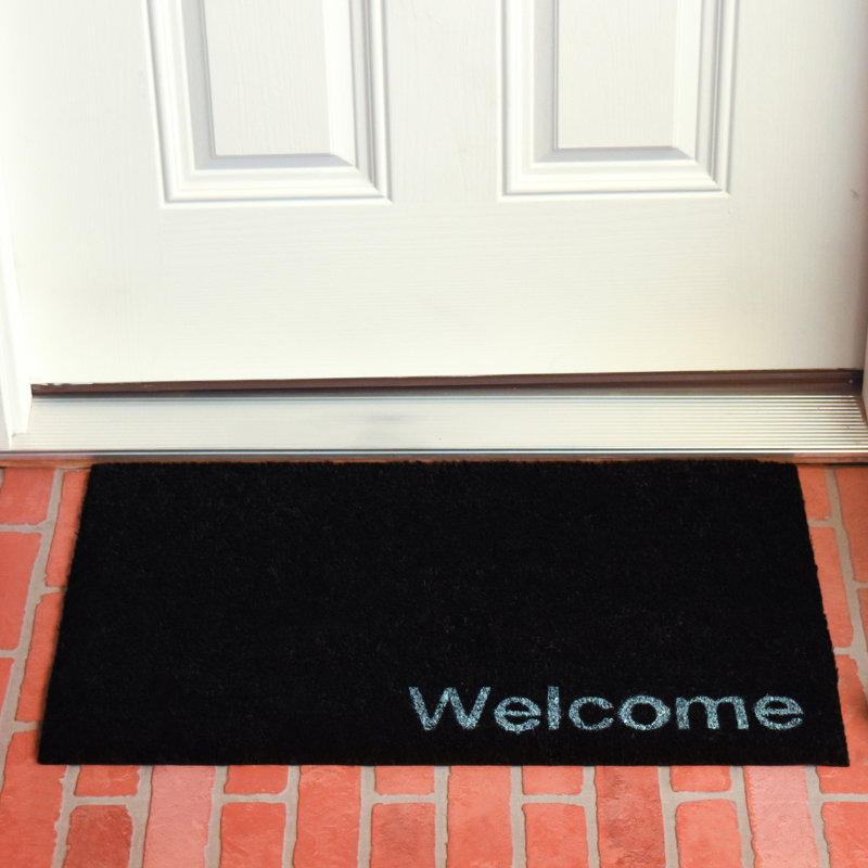 Tapis d'entrée antidérapant Kasper, L 17 po x L 29 po, Noir
