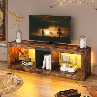 Meuble télé avec tablettes en verre Roika