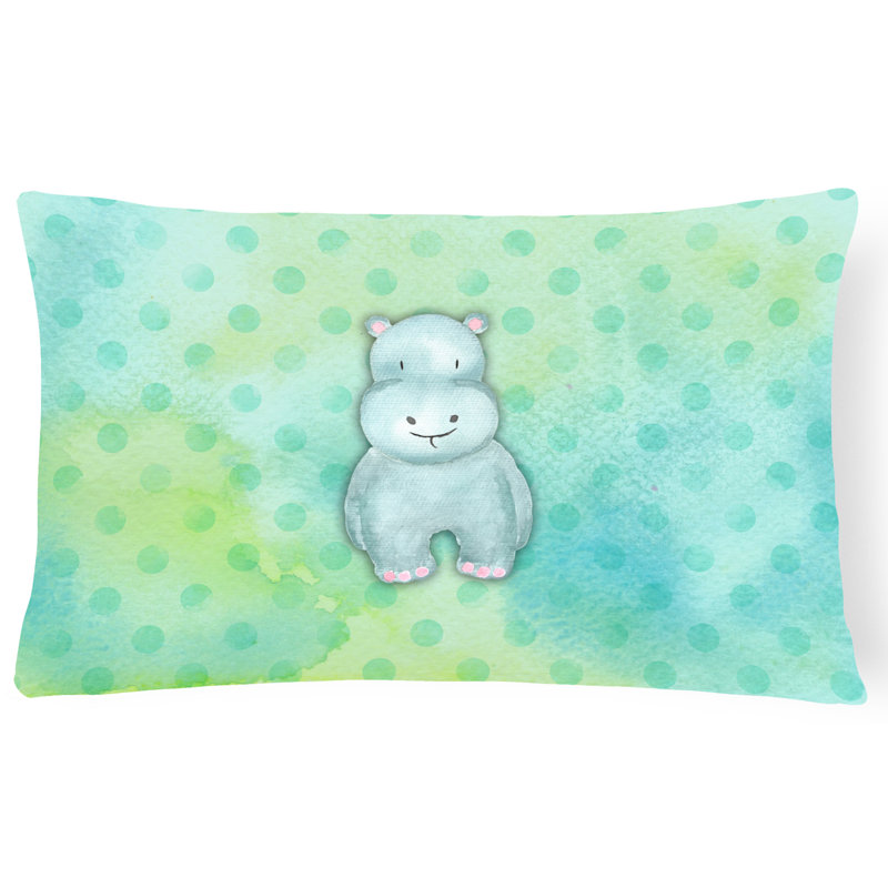 Coussin lombaire en aquarelle hippopotamus