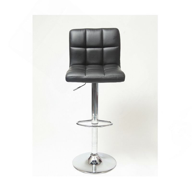 Tabouret de bar pivotant et réglable en similicuir hydraulique, ensemble de 2, blanc, Noir