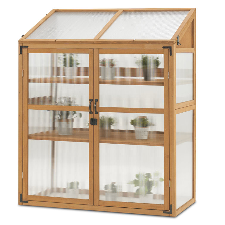 44.5" W x 24.8" D Cold Frame Greenhouse with Adjustable Shelves for Outdoor Indoor Use