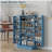 HOMCOM 41" Kitchen Pantry Storage Cabinet, Freestanding Kitchen Cabinet with 12 Door Shelves, Double Doors, 5-tier Shelving and Adjustable Shelves, Blue-129386568