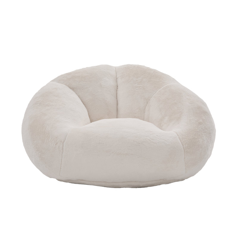 Faux Fur Bean Bag Chair, Beige