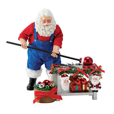 Possible Dreams Sports and Leisure Santa Hand Blown Keepsakes 2-Piece Figurine Set