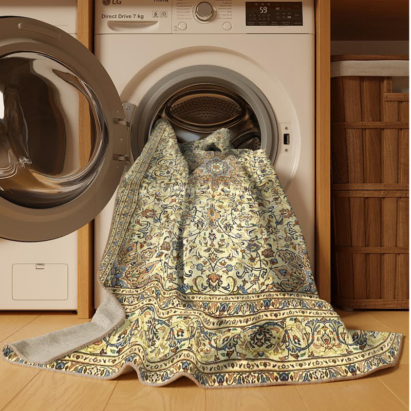 Tapis 100% traditionnel lavable à la machine 3905, Rectangle 4 pi x 6 pi