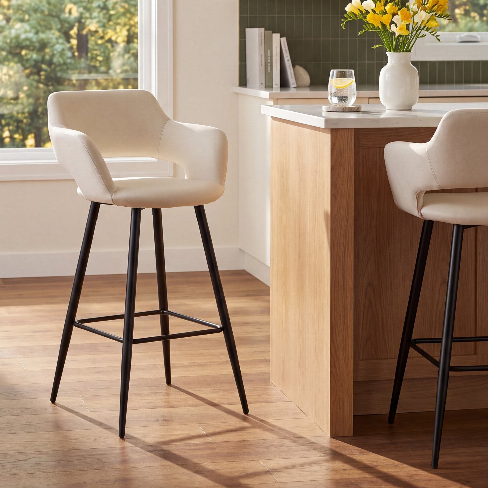 Lake Bar and Counter Stool, Cream, Counter Stool (25" Seat Height)