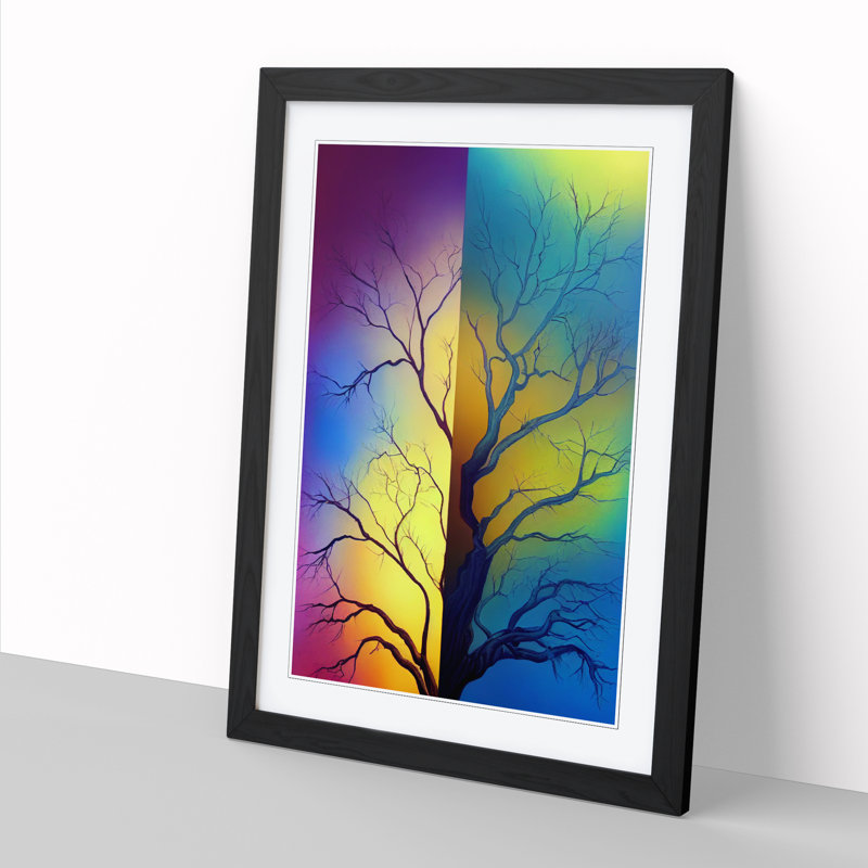 Tree Colours Vol.2 1 Piece Single Picture Frame Wall Art, 46cm H x 34cm W x 2cm D, Walnut