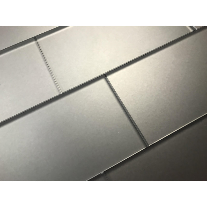 Forever Matte 3 in. x 6 in. Diamond Grade Glass Straight Edge Subway Decorative Kitchen & Bathroom Wall Tile, Eternal Gray