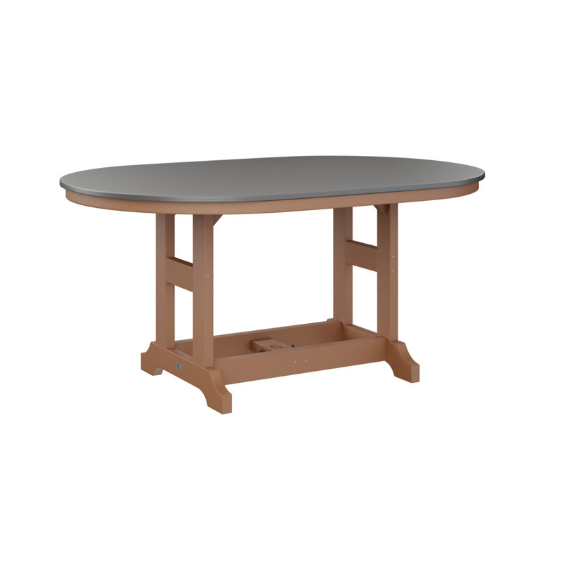 Table de salle à manger Berlin Classic, Acier inoxydable martelé, Cèdre