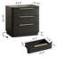 Table de chevet moderne noire avec station de charge, table de bout à 3 tiroirs avec ports USB et prises de courant, table de chevet avec poignées dorées, grand espace de rangement pour la chambre à coucher-383391233