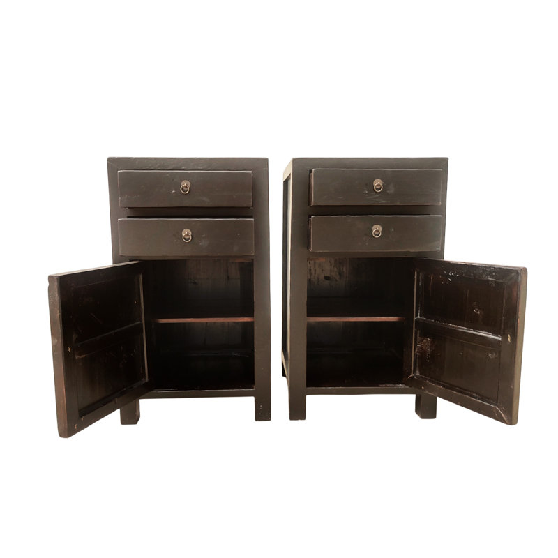 2 - Drawer Solid Wood Nightstand